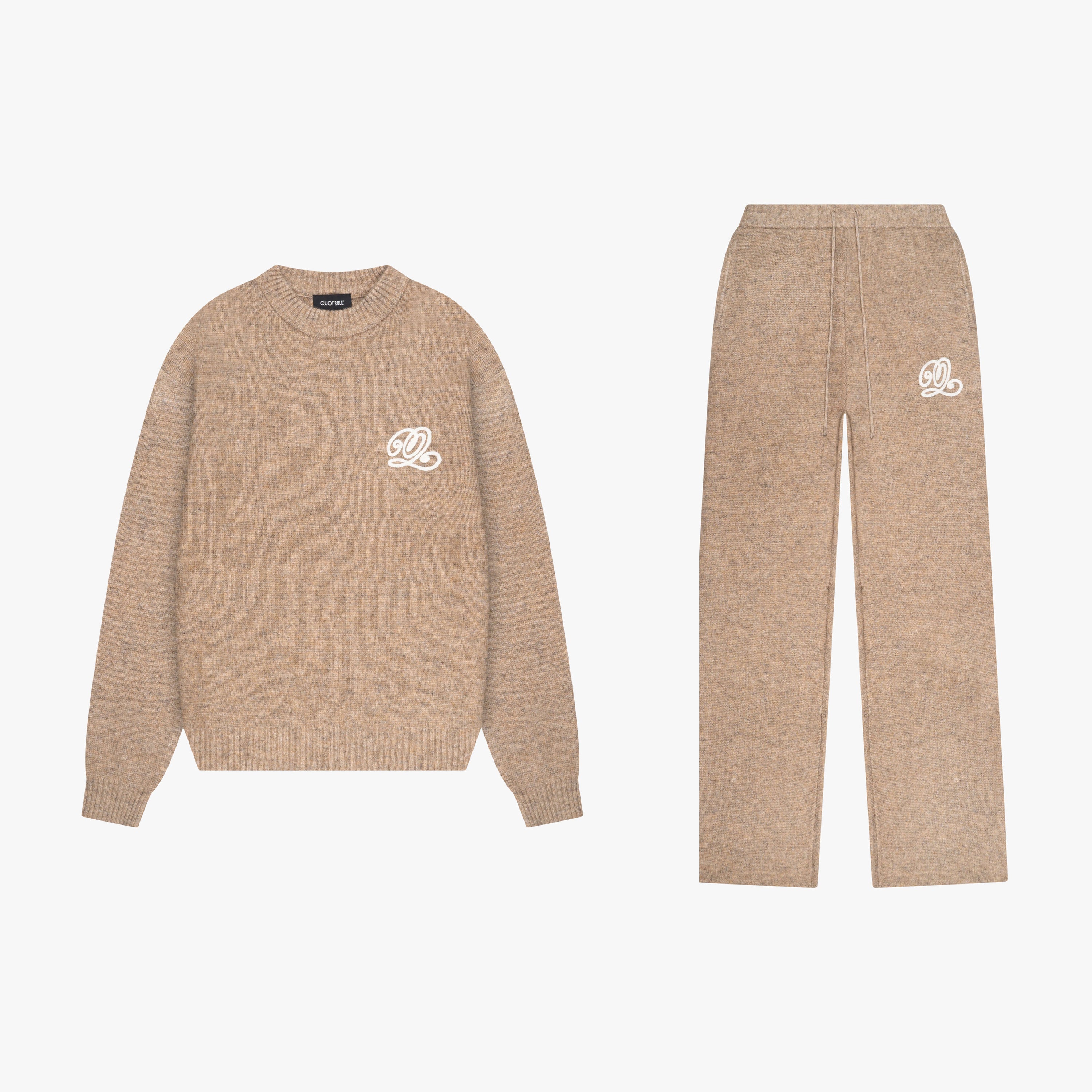 Pull Elan Vintage Taille M - Tricot Beige à Col Ras Du Cou - Manches Longues Femme