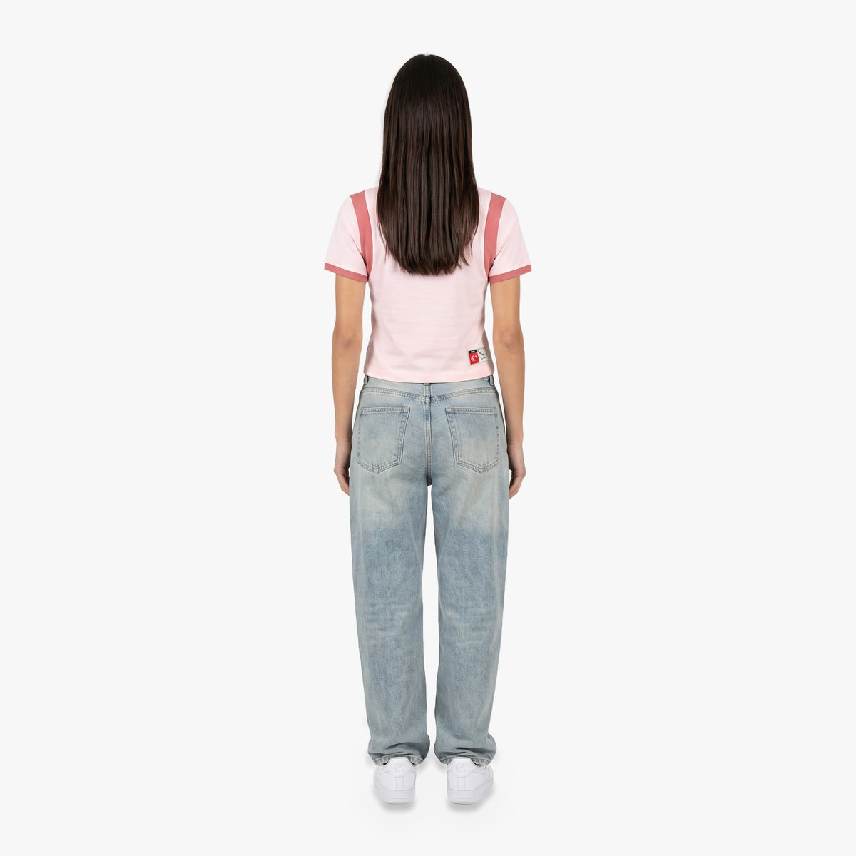 78 Top in light pink and white