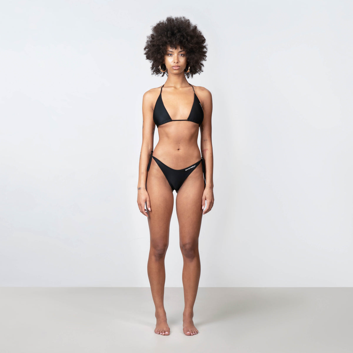 Quotrell Bikini Set in black and white, front view