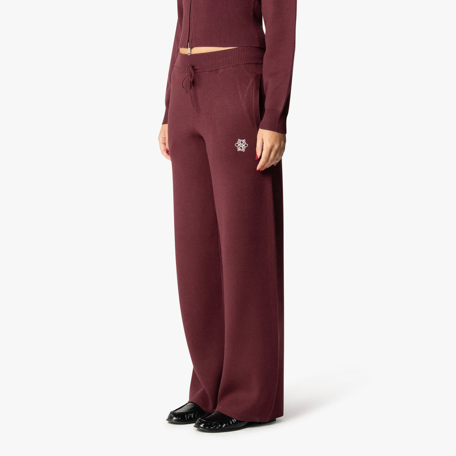 CHLOE KNITTED PANTS | BURGUNDY