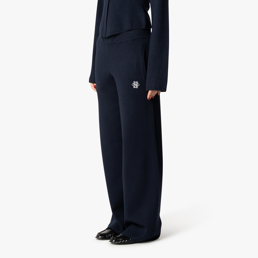 CHLOE KNITTED PANTS | NAVY/WHITE