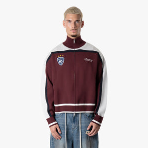 CLUB KNITTED ZIP | BURGUNDY/WHITE