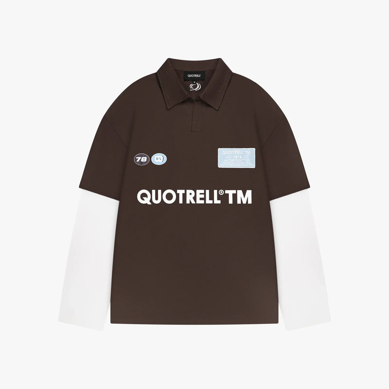 FW26 DROP1 FUNCTION POLO LONGSLEEVE | BROWN/WHITE 2