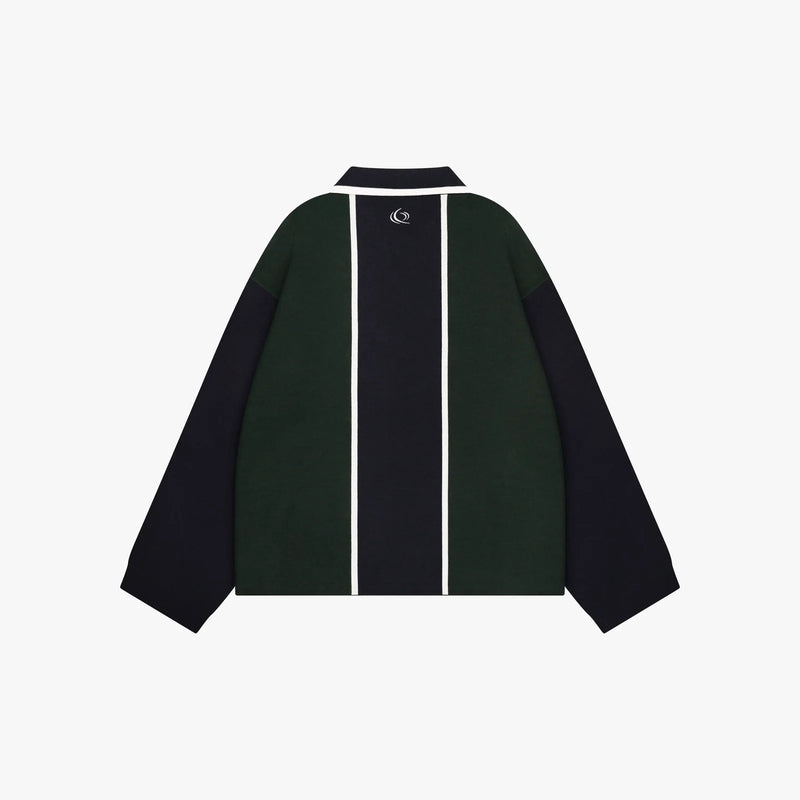 FW26 DROP1 MADRID KNITTED POLO | NAVY/GREEN 3