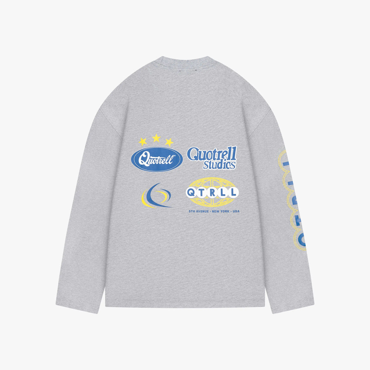 Marino Longsleeve in light grey melee and blue