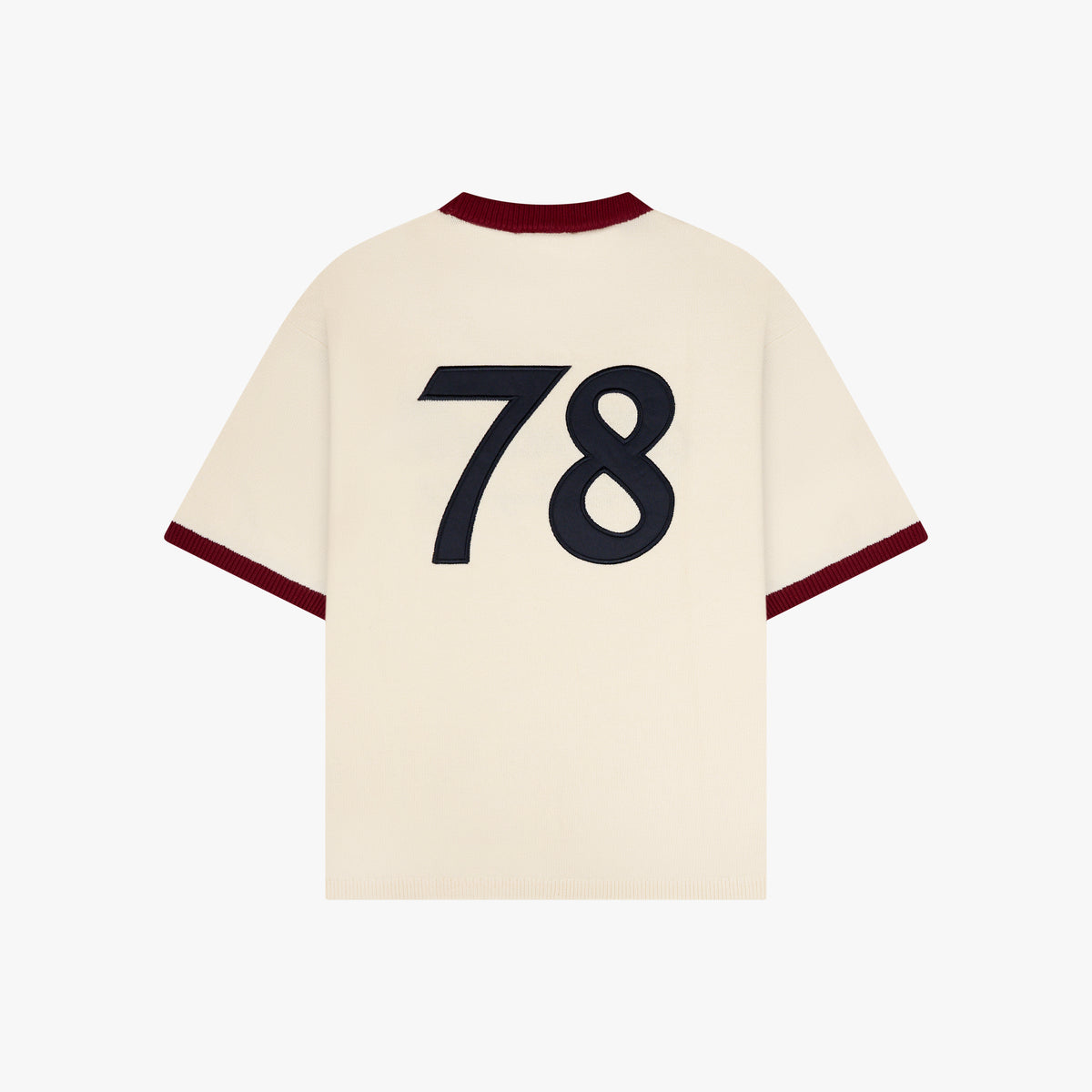 Sal Knitted Tee in creme and red