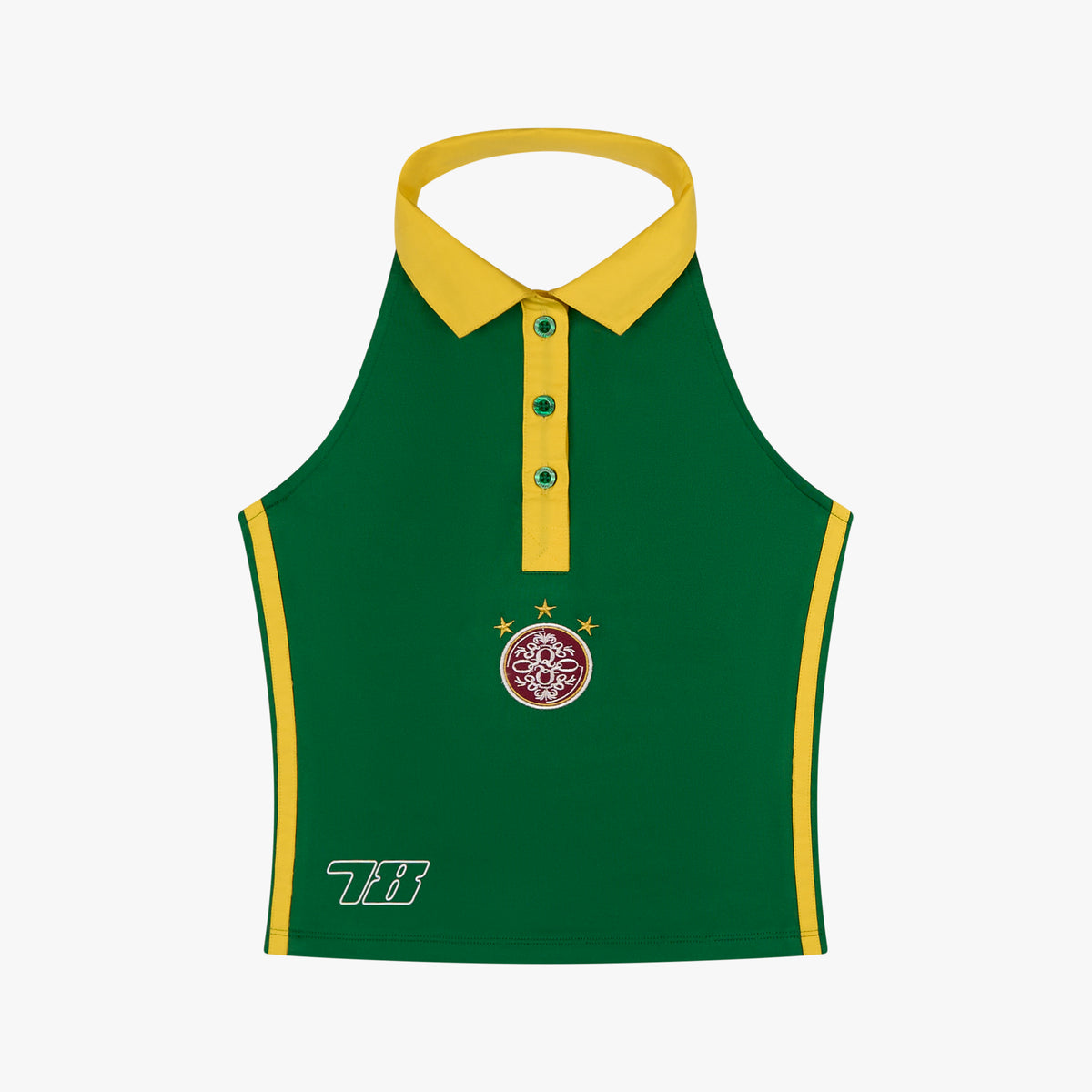 Nola Top in green and yellow