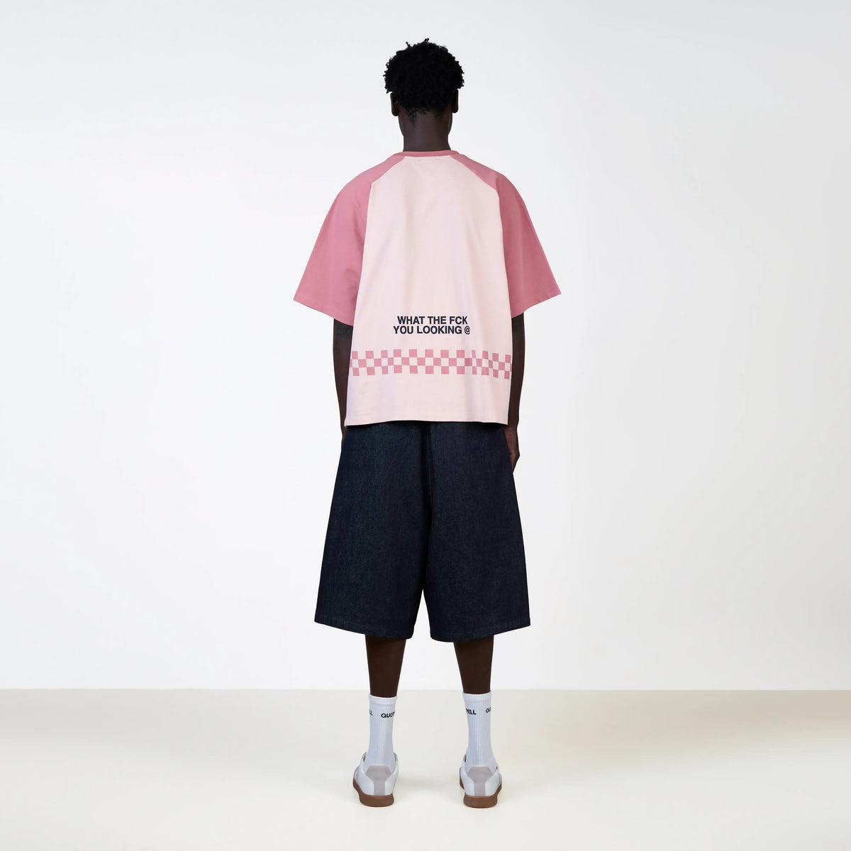 Emilio Boxy Tee in light pink and pink