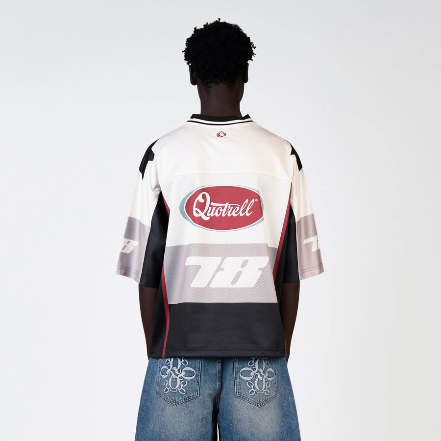SHAWN MESH JERSEY | TAUPE/RED