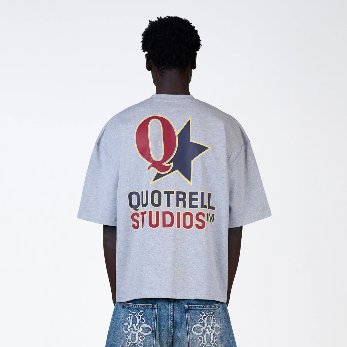 Carmine Tee in grey melee and navy