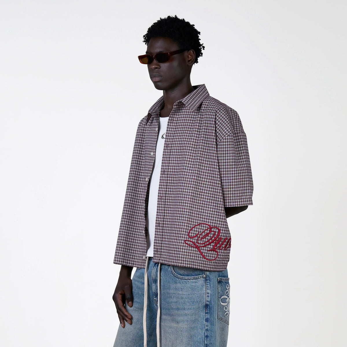 Mateo Shirt in red, front view