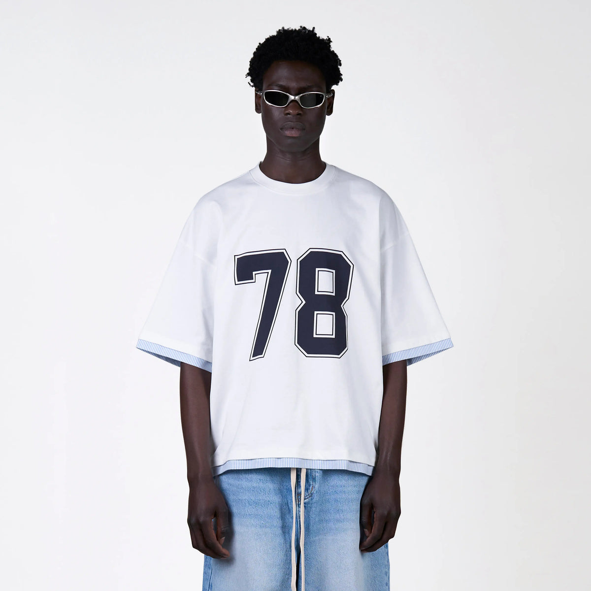 78 T-shirt in white and navy