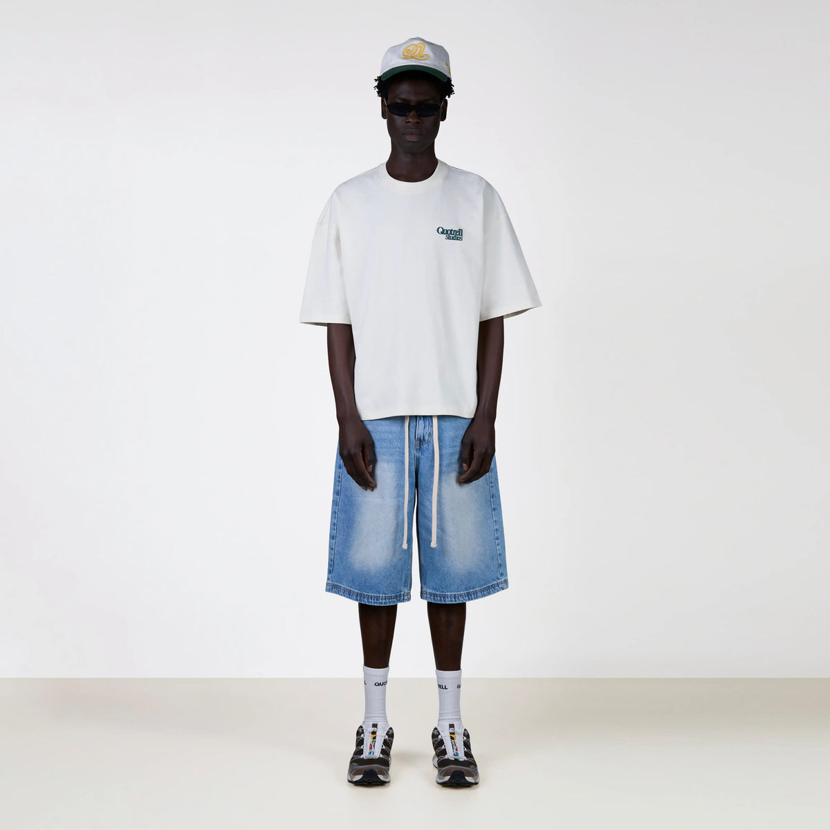 Puff Studios Tee in off white and teal