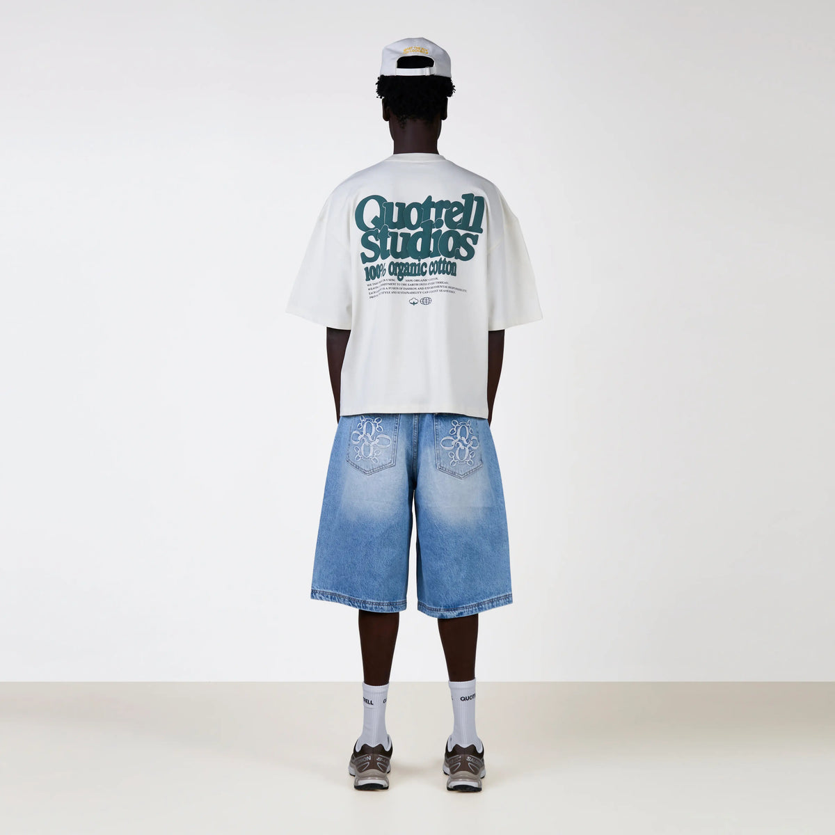 Puff Studios Tee in off white and teal