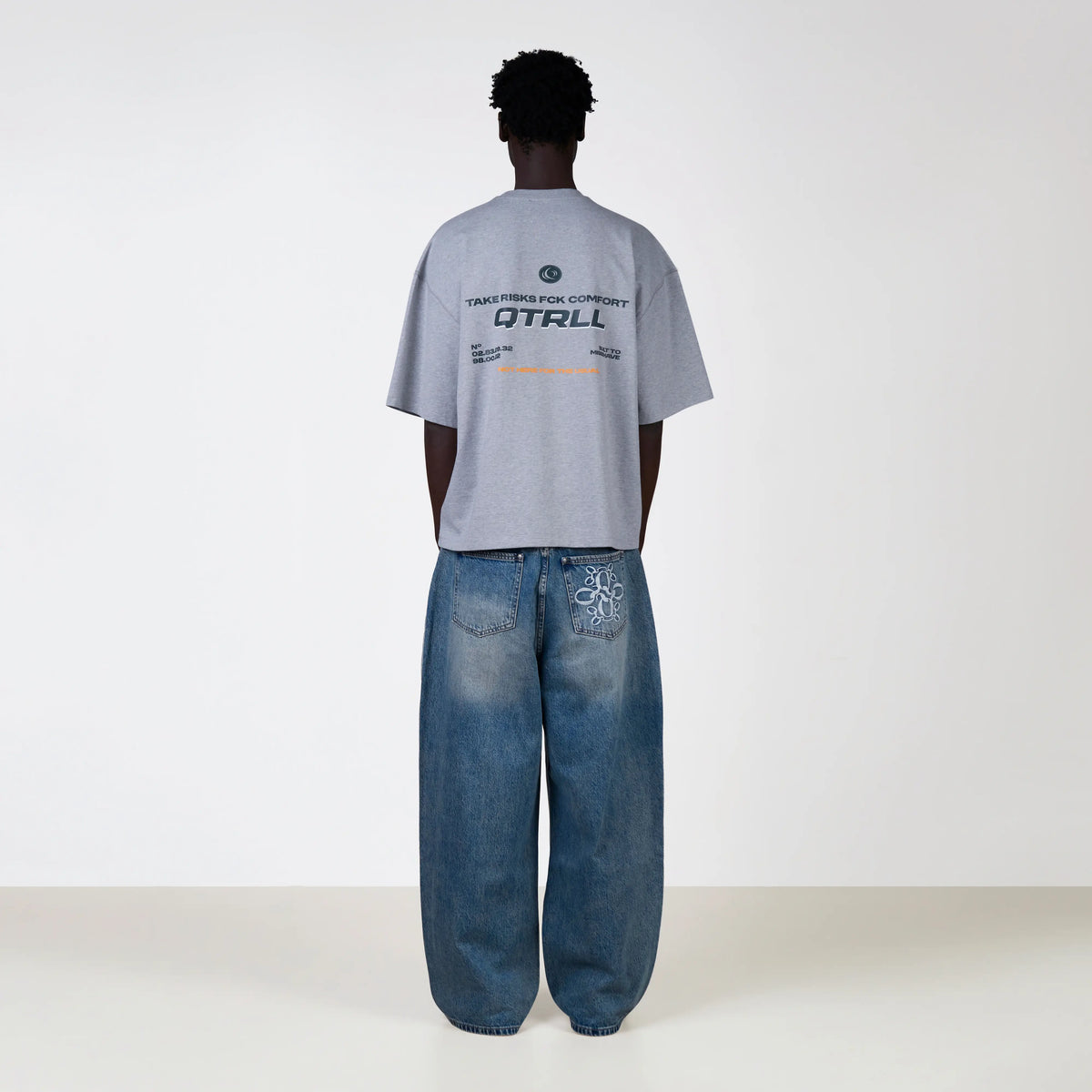 Risk Tee in grey melee and petrol