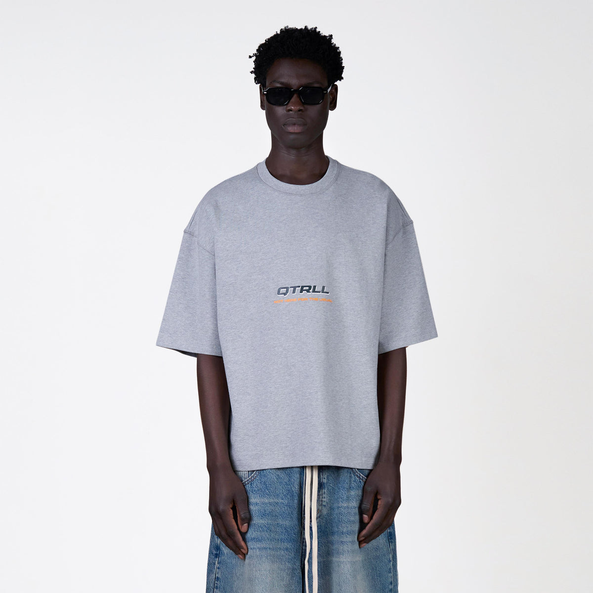 Risk Tee in grey melee and petrol