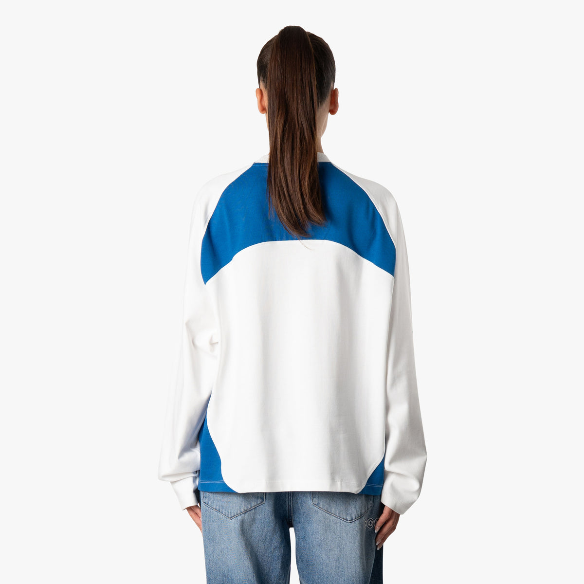 Frame Longsleeve in white and blue