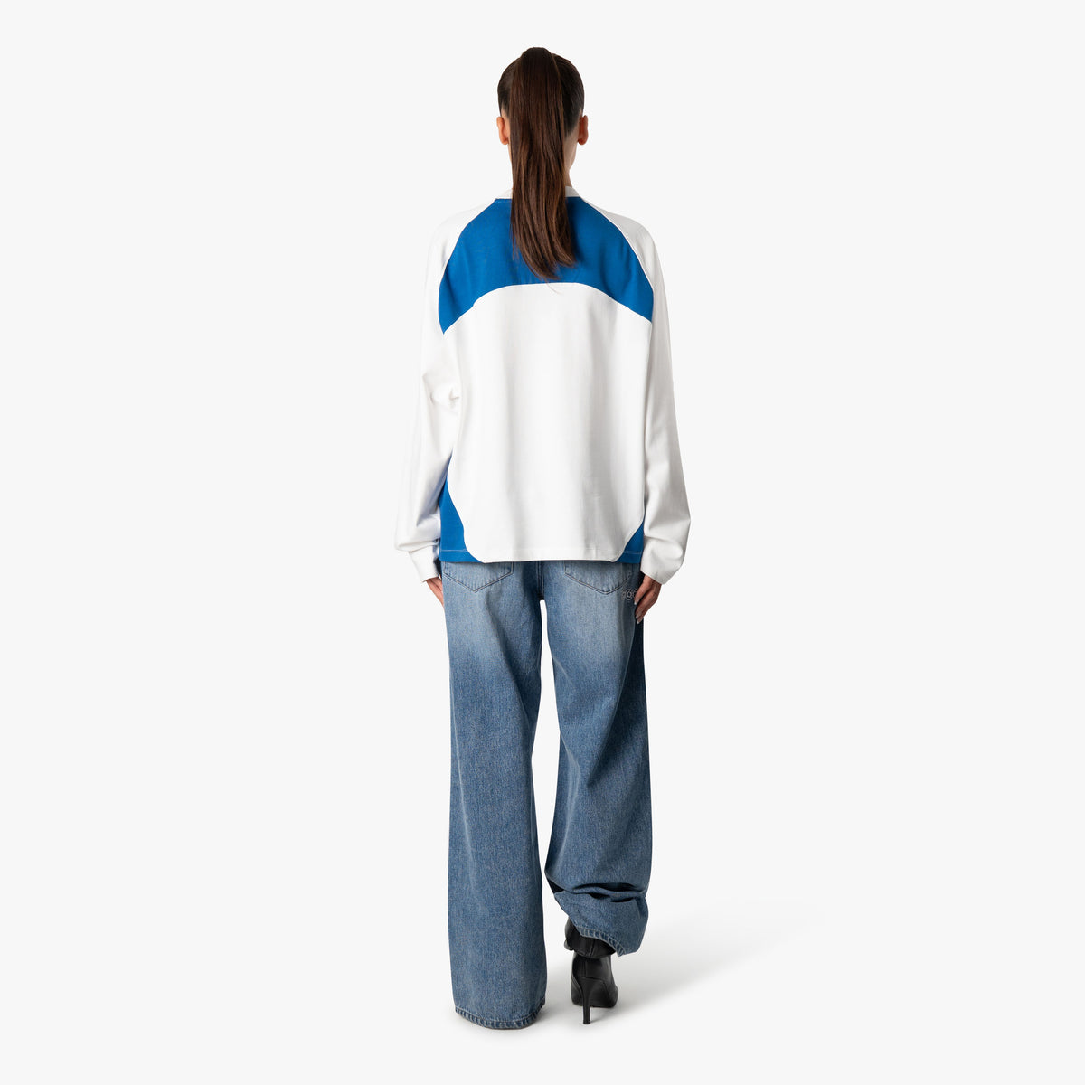 Frame Longsleeve in white and blue