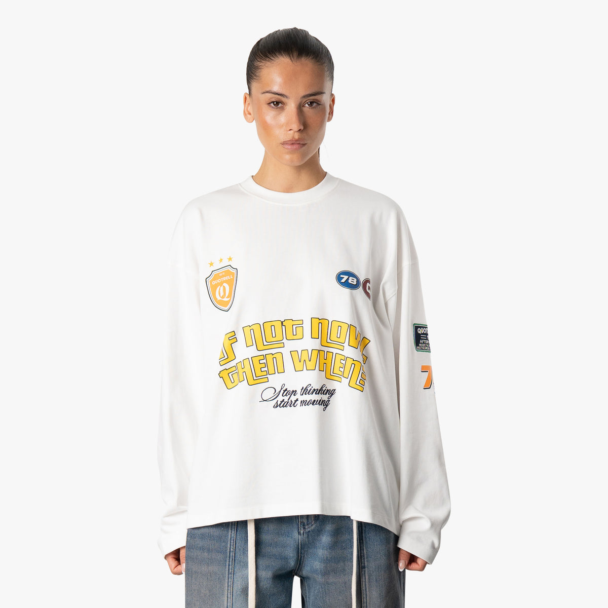 Grid Longsleeve in white