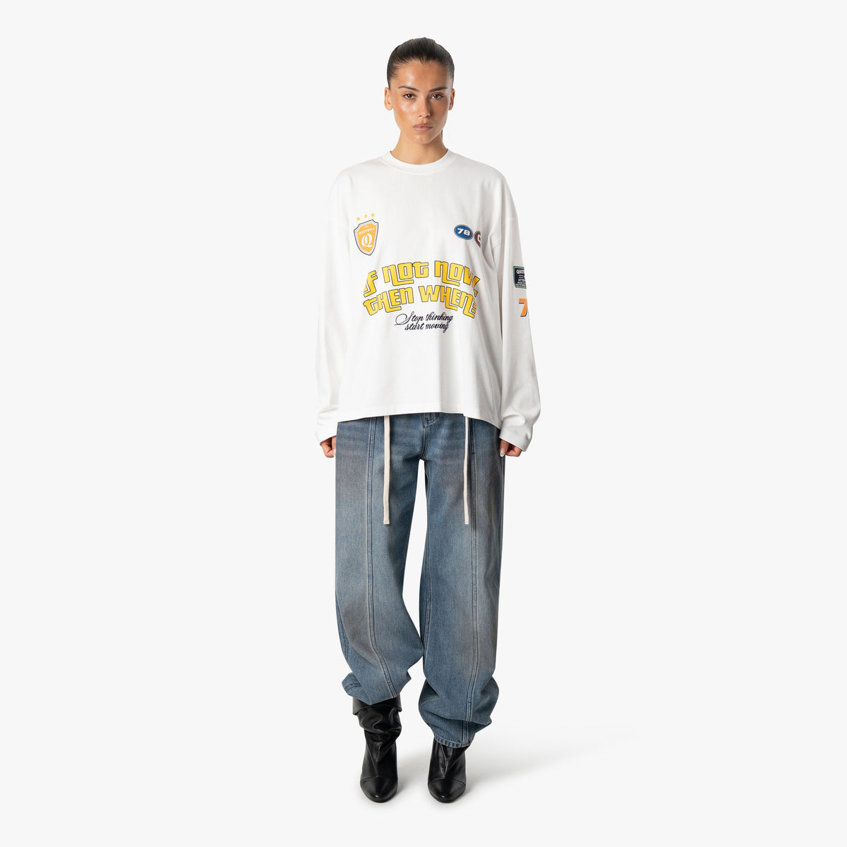 Grid Longsleeve in white