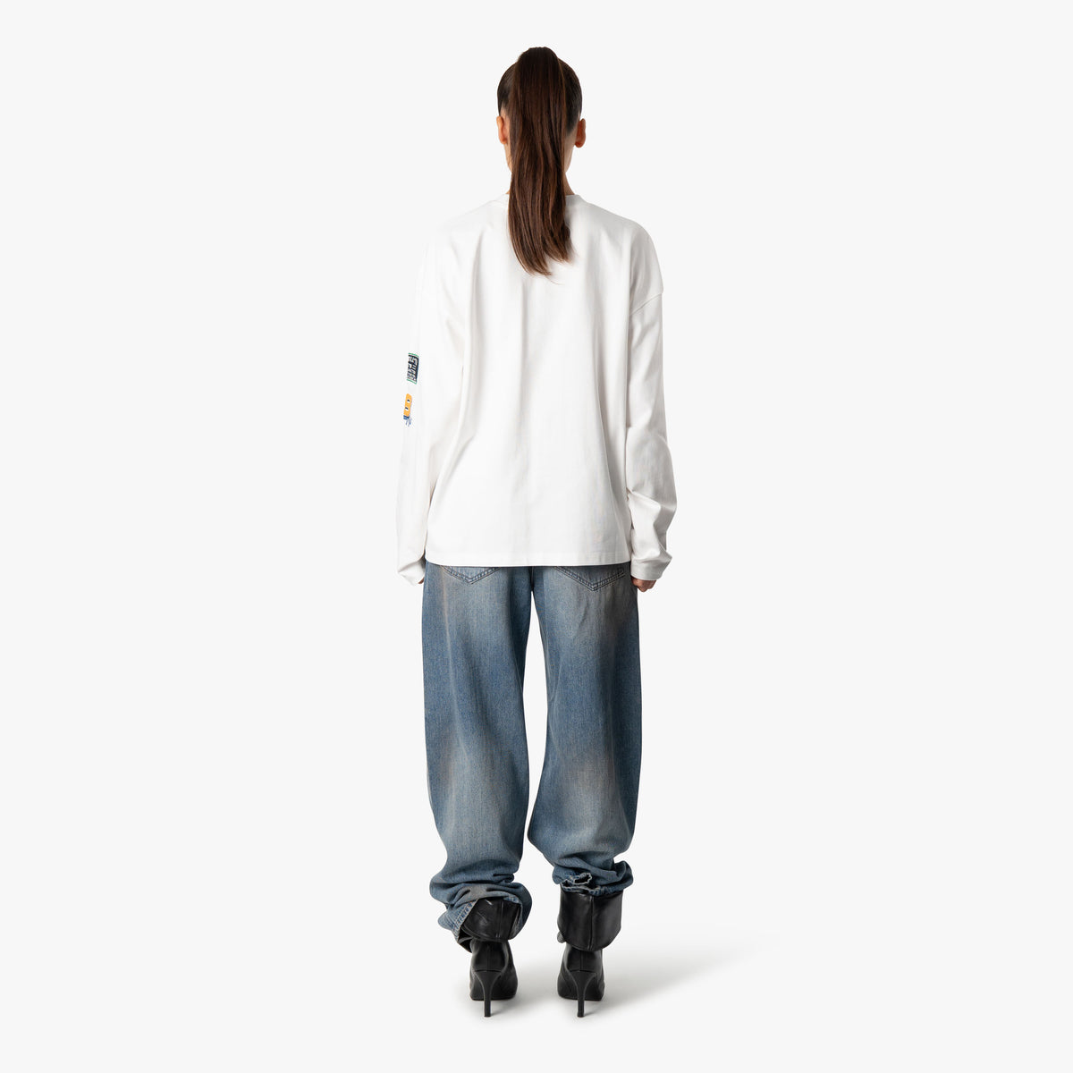 Grid Longsleeve in white