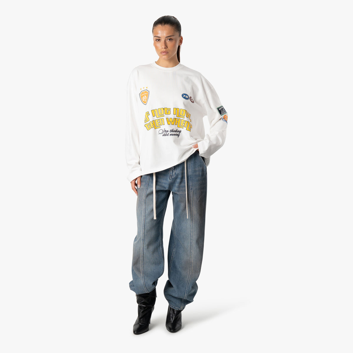 Grid Longsleeve in white