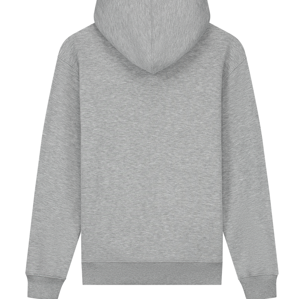 UNIVERSITY PATCH HOODIE | GREY MELEE/WHITE