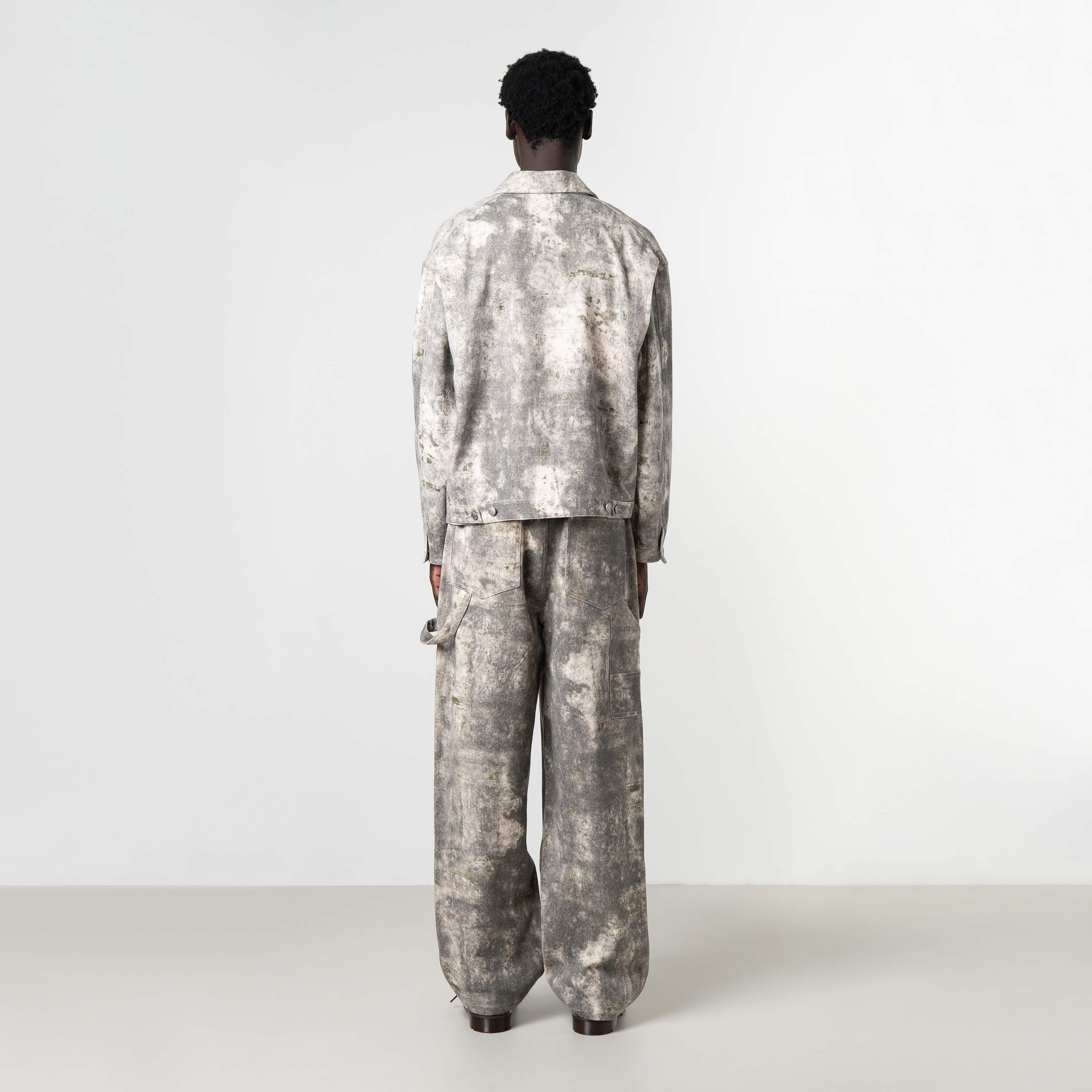 Oversized Camo Jacket with Distressed Print · Quotrell