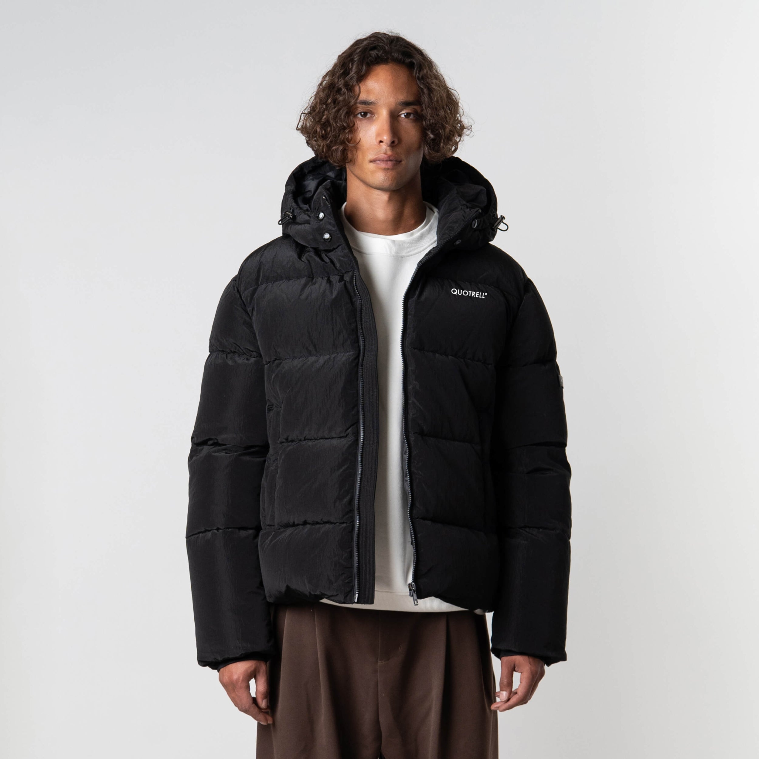 Premium Oversized Zip Hoodie Anthracite White | Quotrell