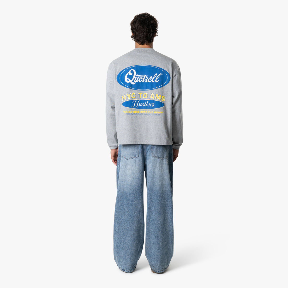 Louis Longsleeve in light grey melee and blue