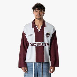 MADRID KNITTED POLO | BURGUNDY/LIGHT BLUE
