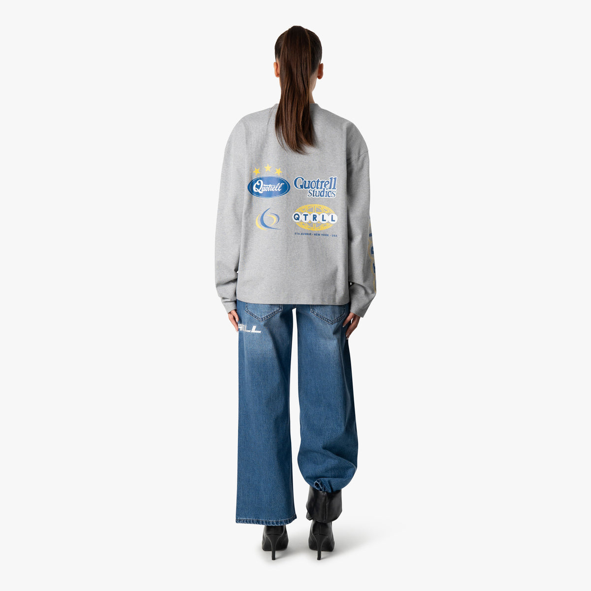 Marino Longsleeve in light grey melee and blue