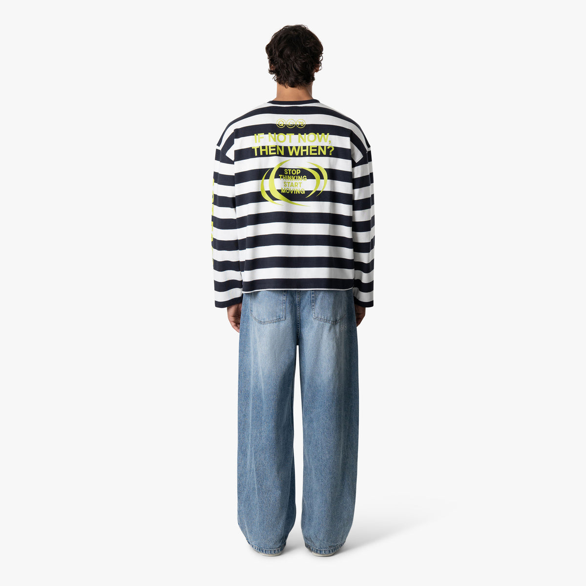 Moving Boxy Ls in navy and white