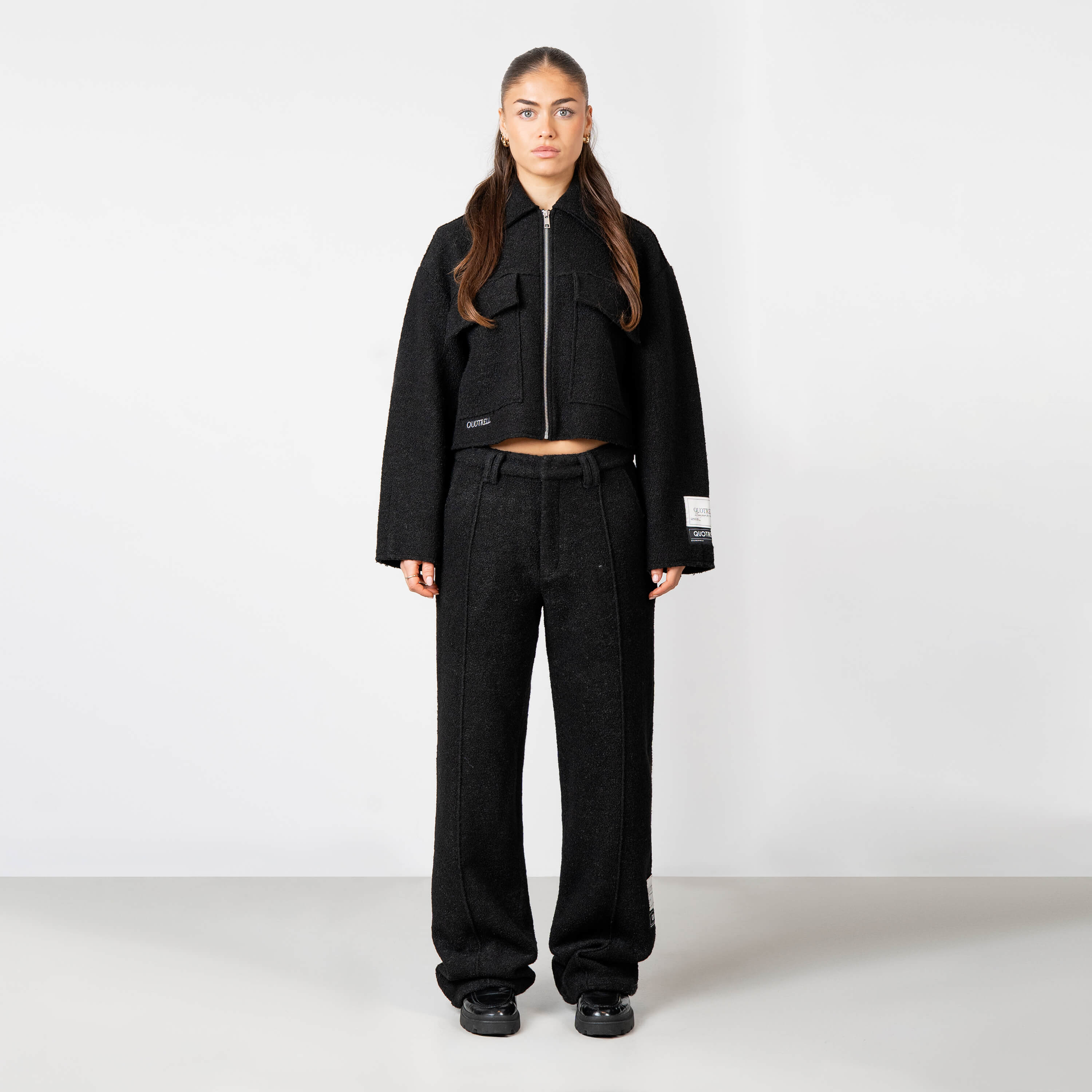Oversized Black Cropped Jacket Women | Quotrell
