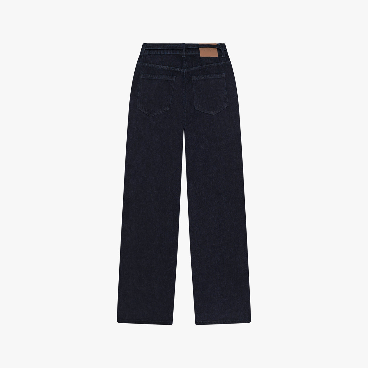 Patched Denim Jeans in indigo blue