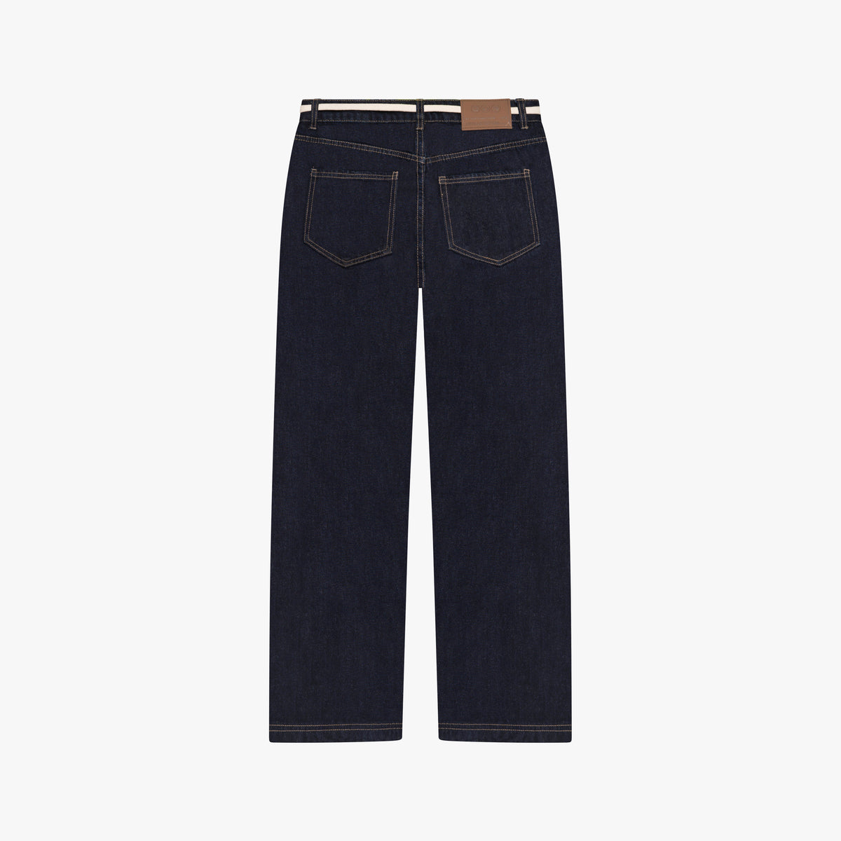 Pleated Denim Jeans in indigo blue