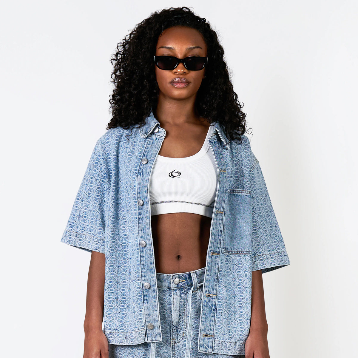 Rocco Shirt/Shorts Set in washed blue