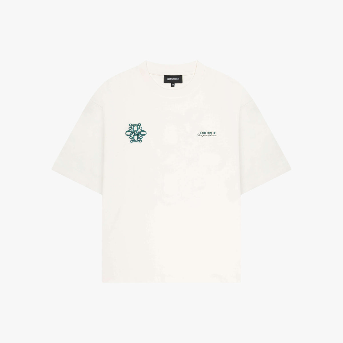 Insignia Tee in off white and teal