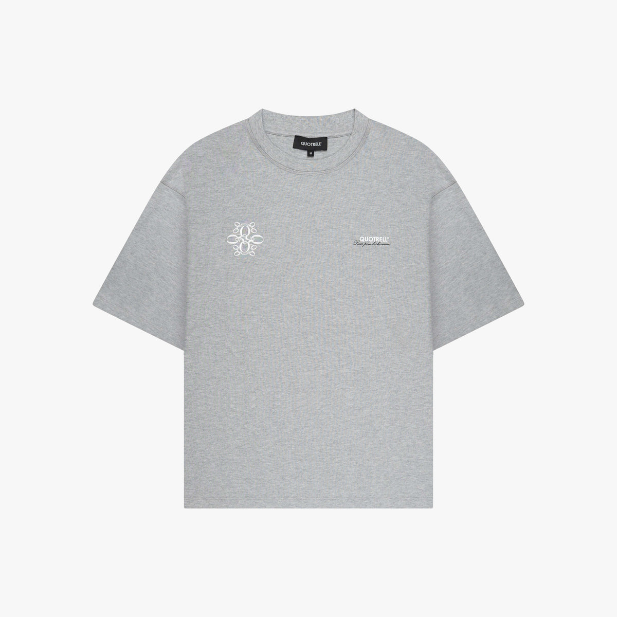 Insignia Tee in grey melee and white