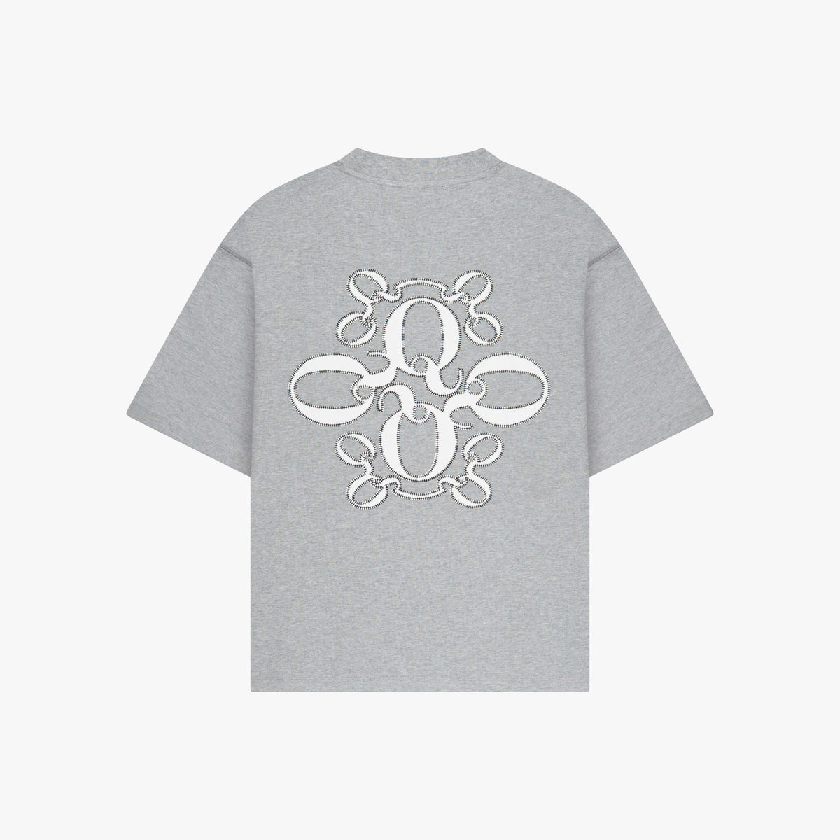 Insignia Tee in grey melee and white