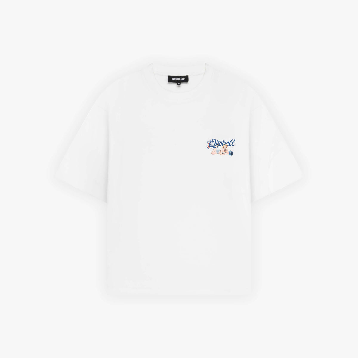 Pin Up Tee in white and cobalt