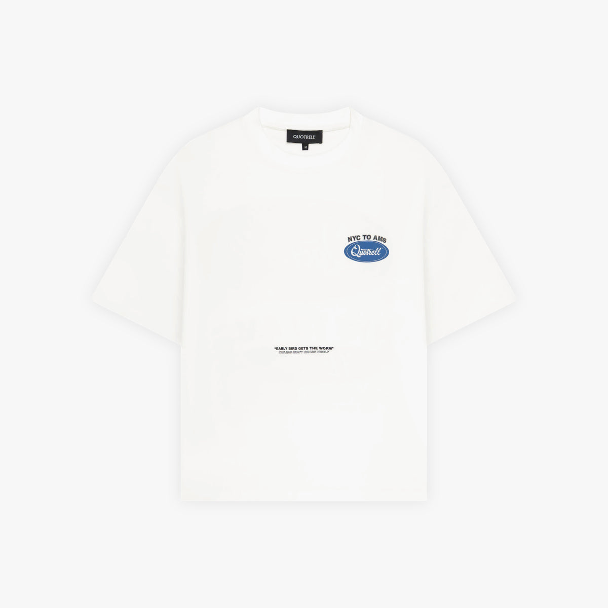 Hustlers Tee in white and blue