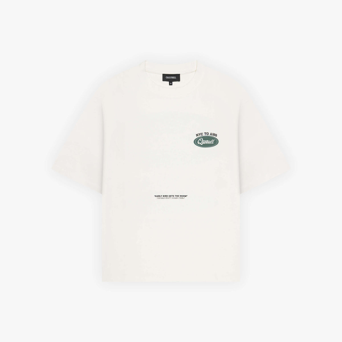 Hustlers Tee in off white and teal