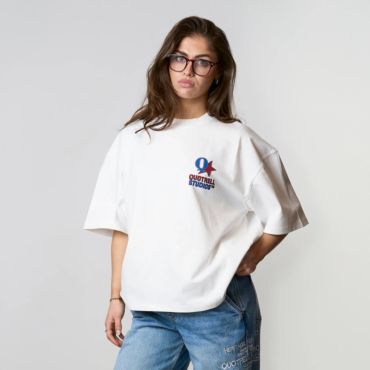 Carmine Tee in white and blue