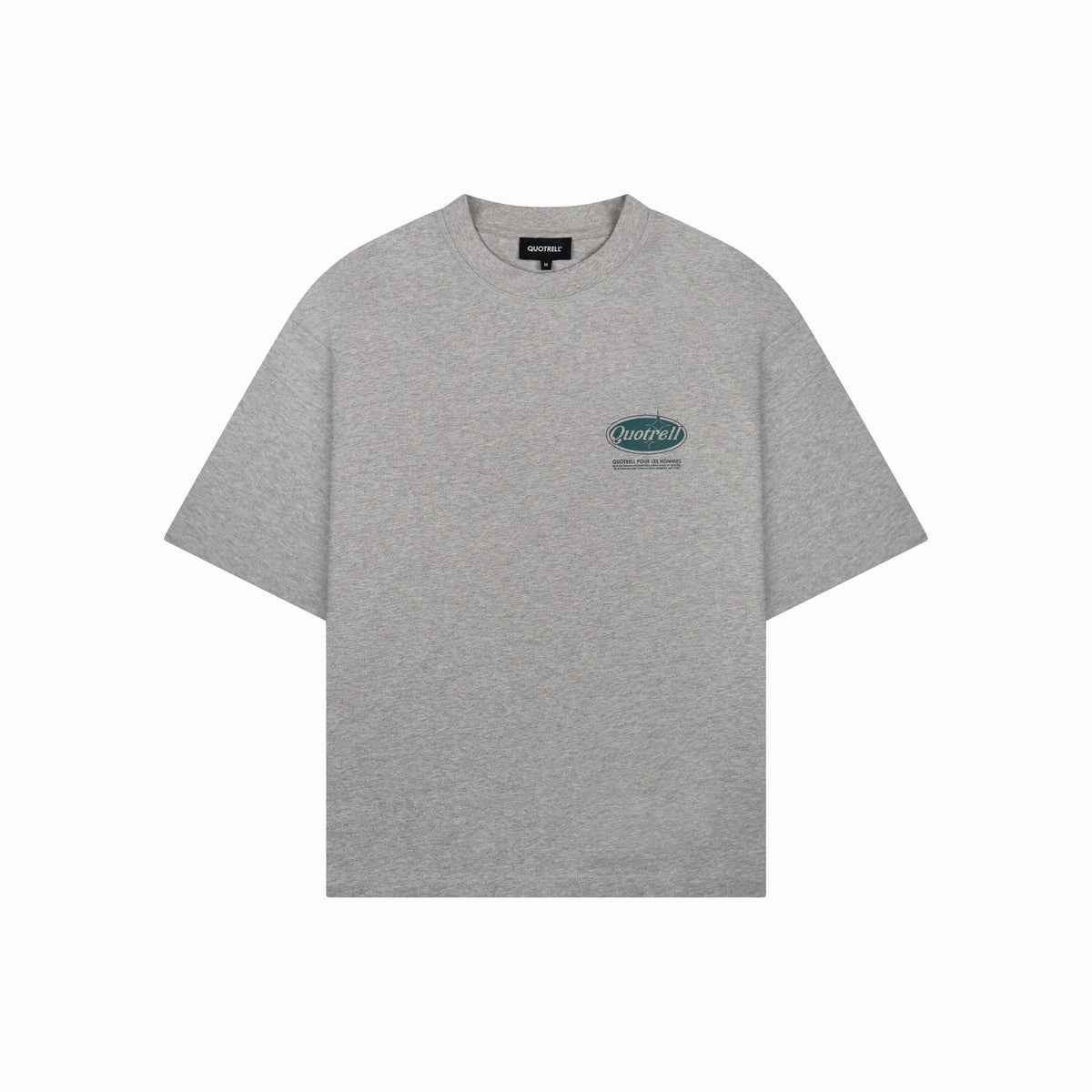 Santiago Tee in grey melee and teal