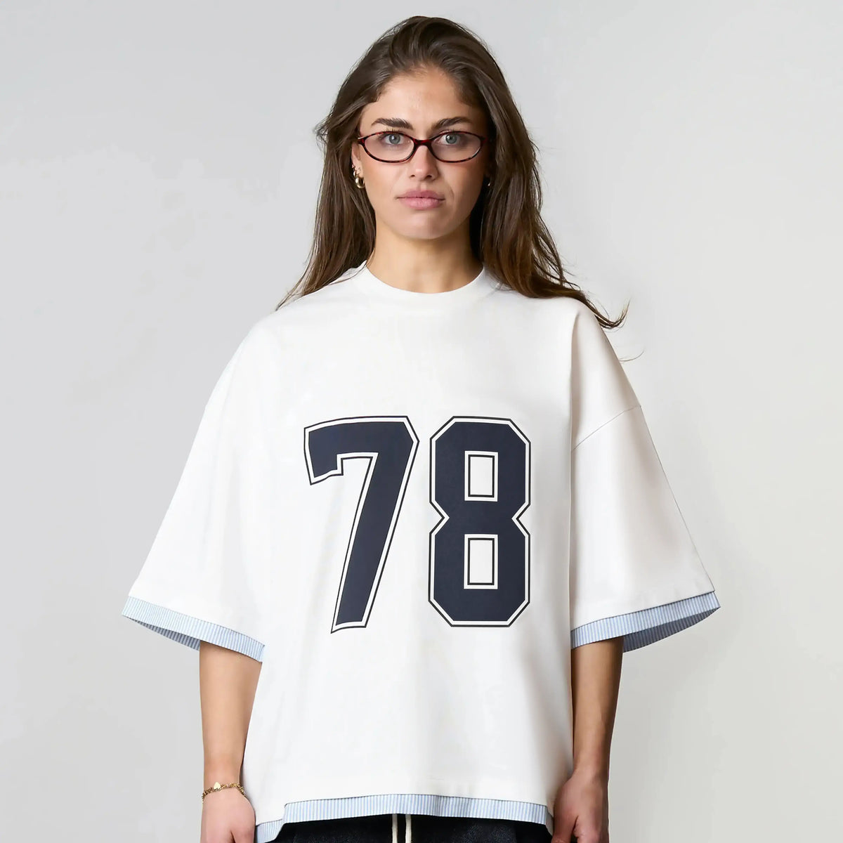 78 T-shirt in white and navy