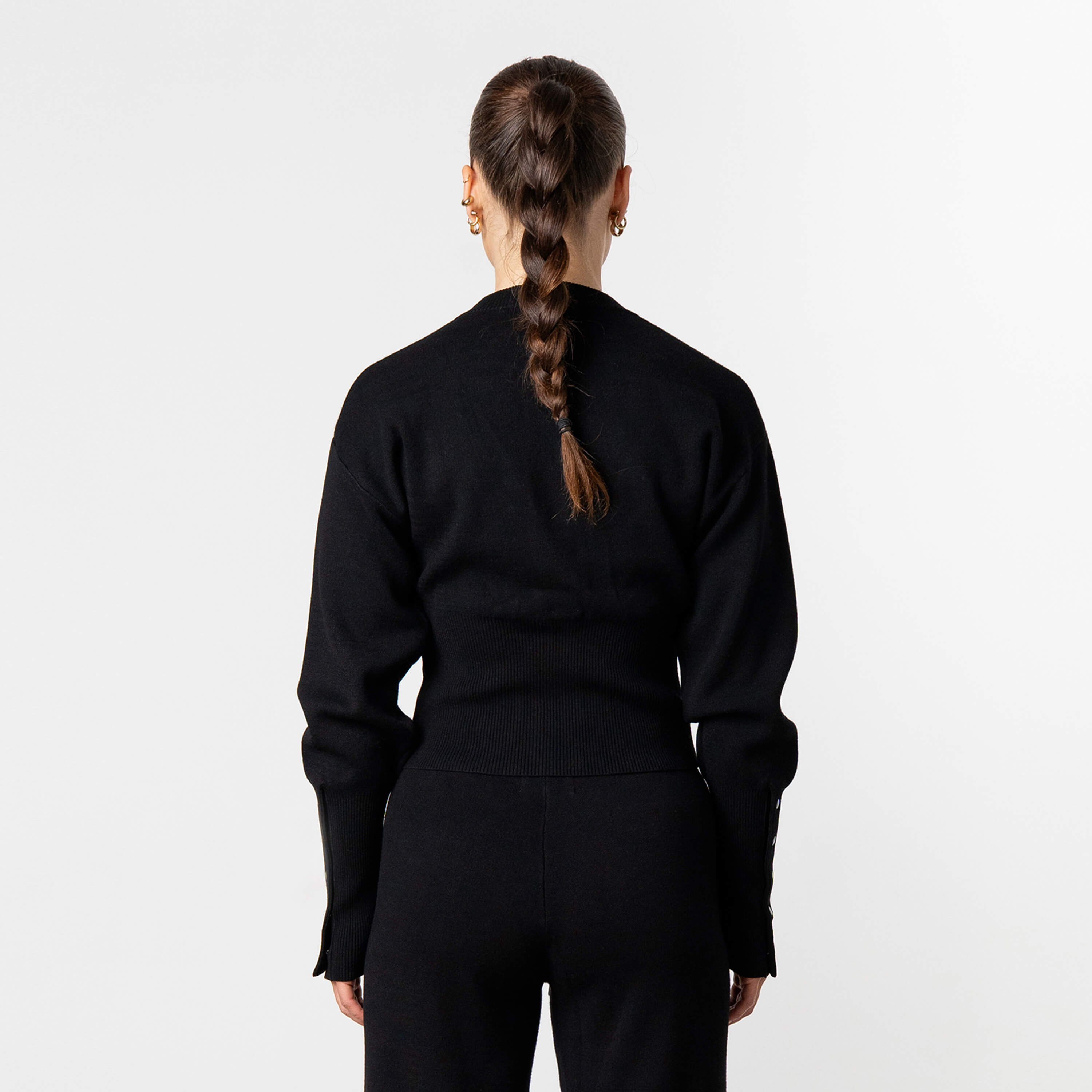 新品未着用MARNO Chloe knit tops black Chloe Cardigan – Luxe Double-Layer Cotton Knit | Goldie Tees