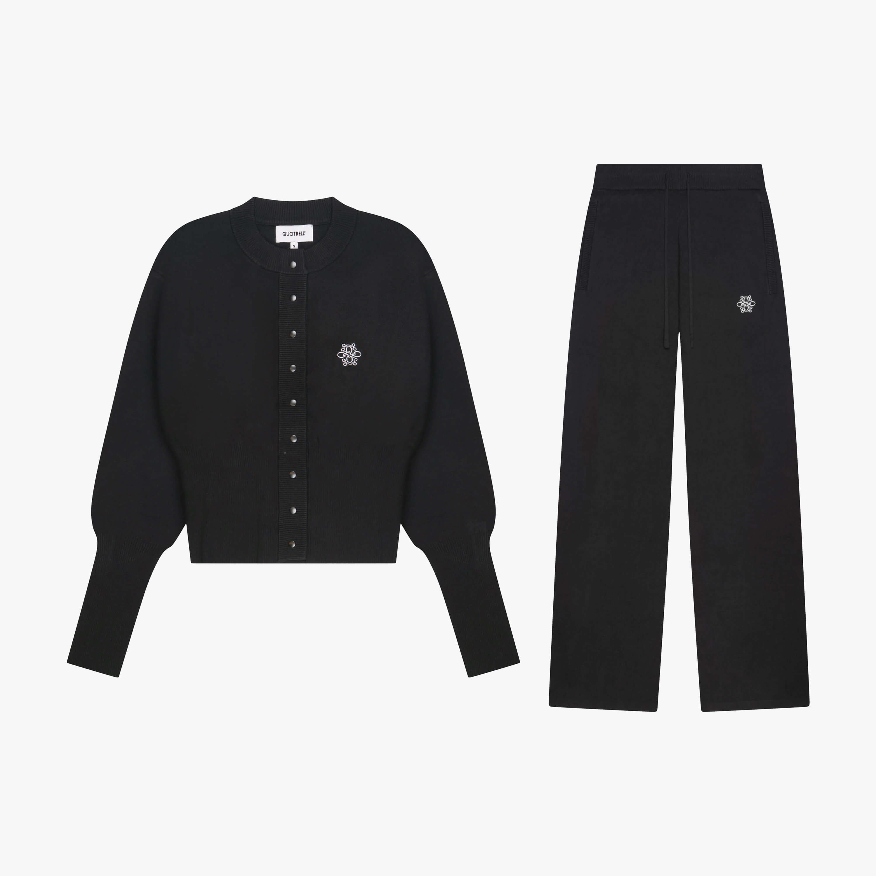 CHLOE KNITTED SET | BLACK/WHITE – Quotrell