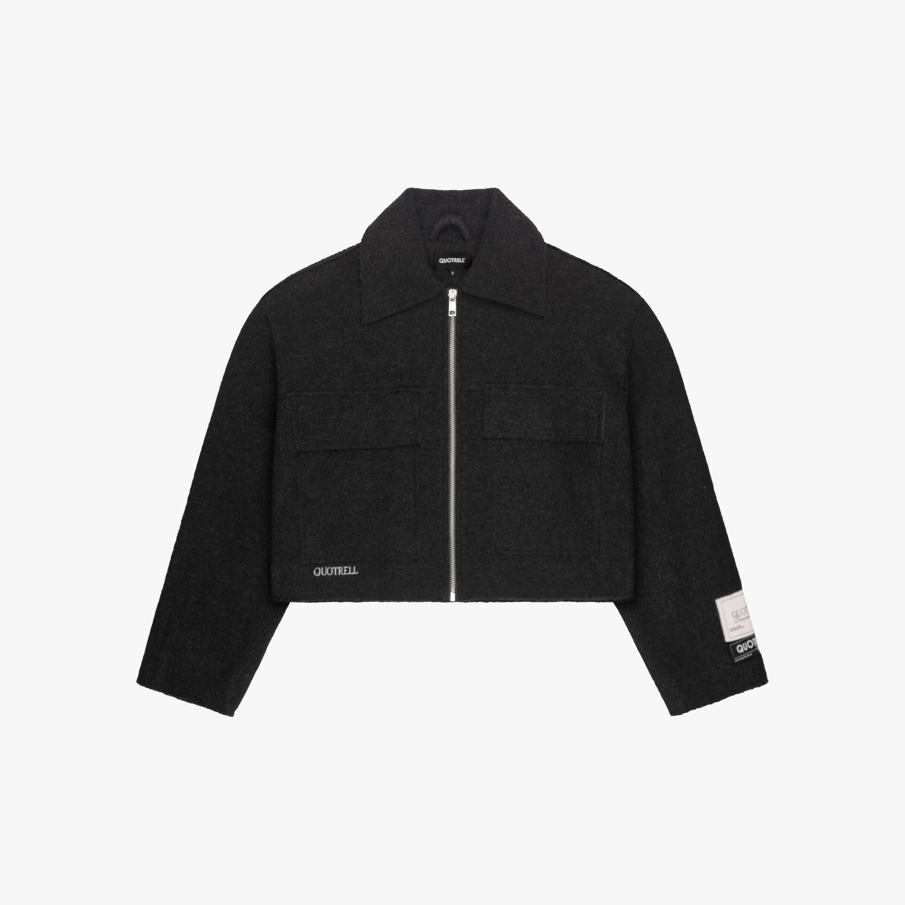Oversized Black Cropped Jacket Women | Quotrell