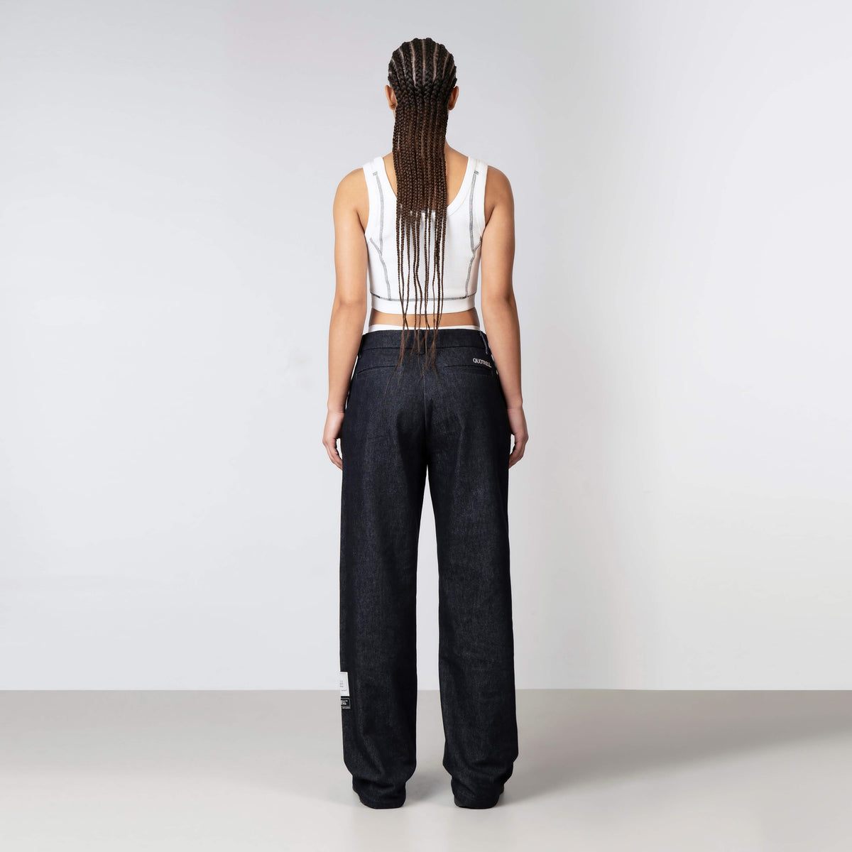 Ezra Top in white and black